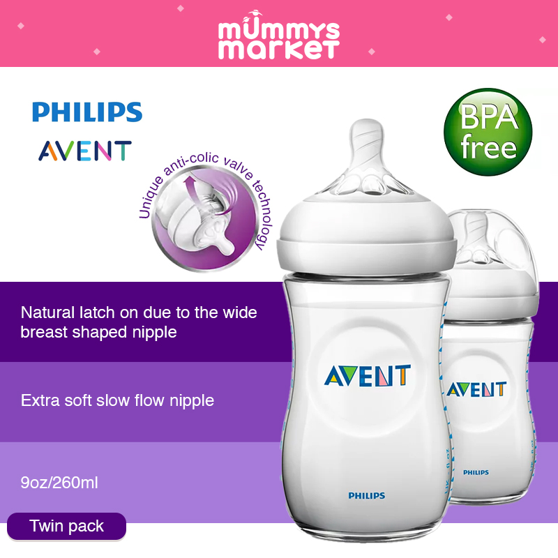 Philips Avent 260ml Natural Bottle Twin Pack (SCF693/23)
